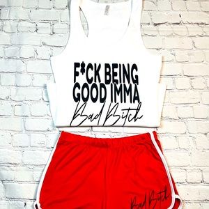 F BEING GOOD RACER BACK TANK SHORT SET